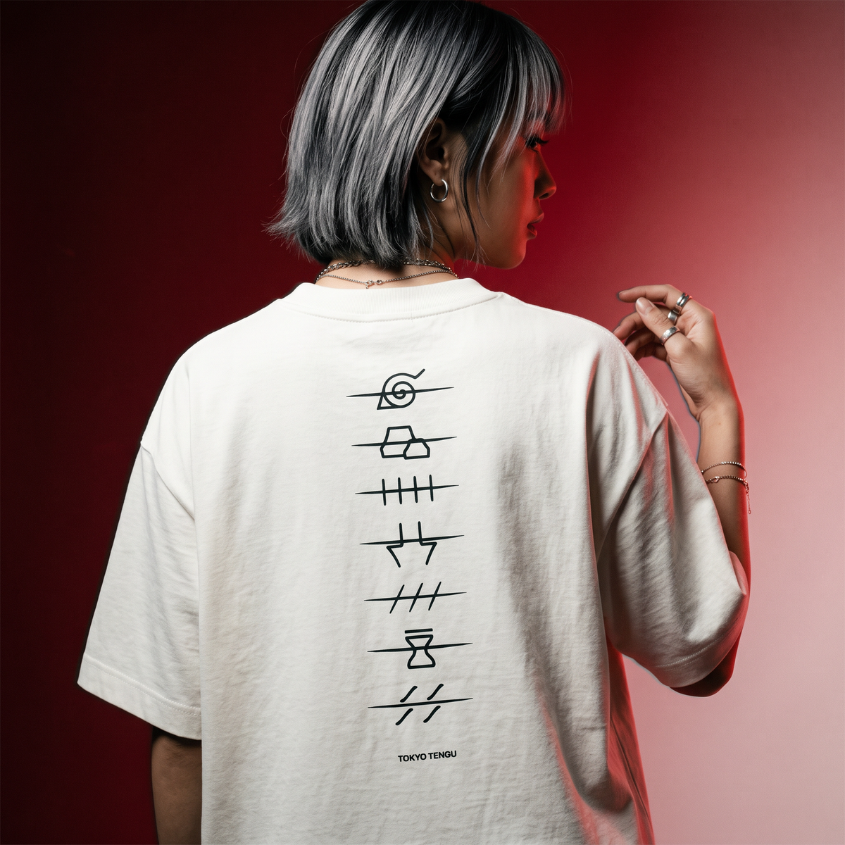 FALLEN - EMBROIDERED & BACK PRINT TEE