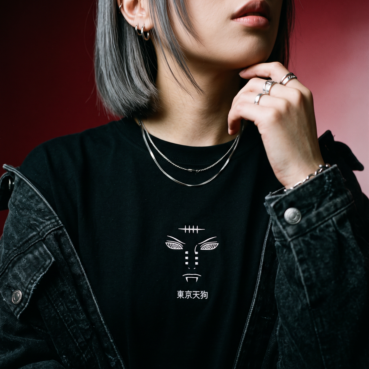 FALLEN - EMBROIDERED & BACK PRINT TEE