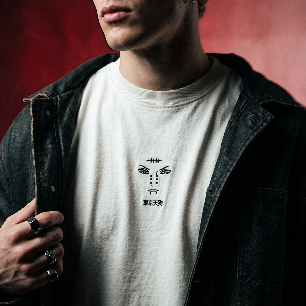 FALLEN - EMBROIDERED & BACK PRINT TEE
