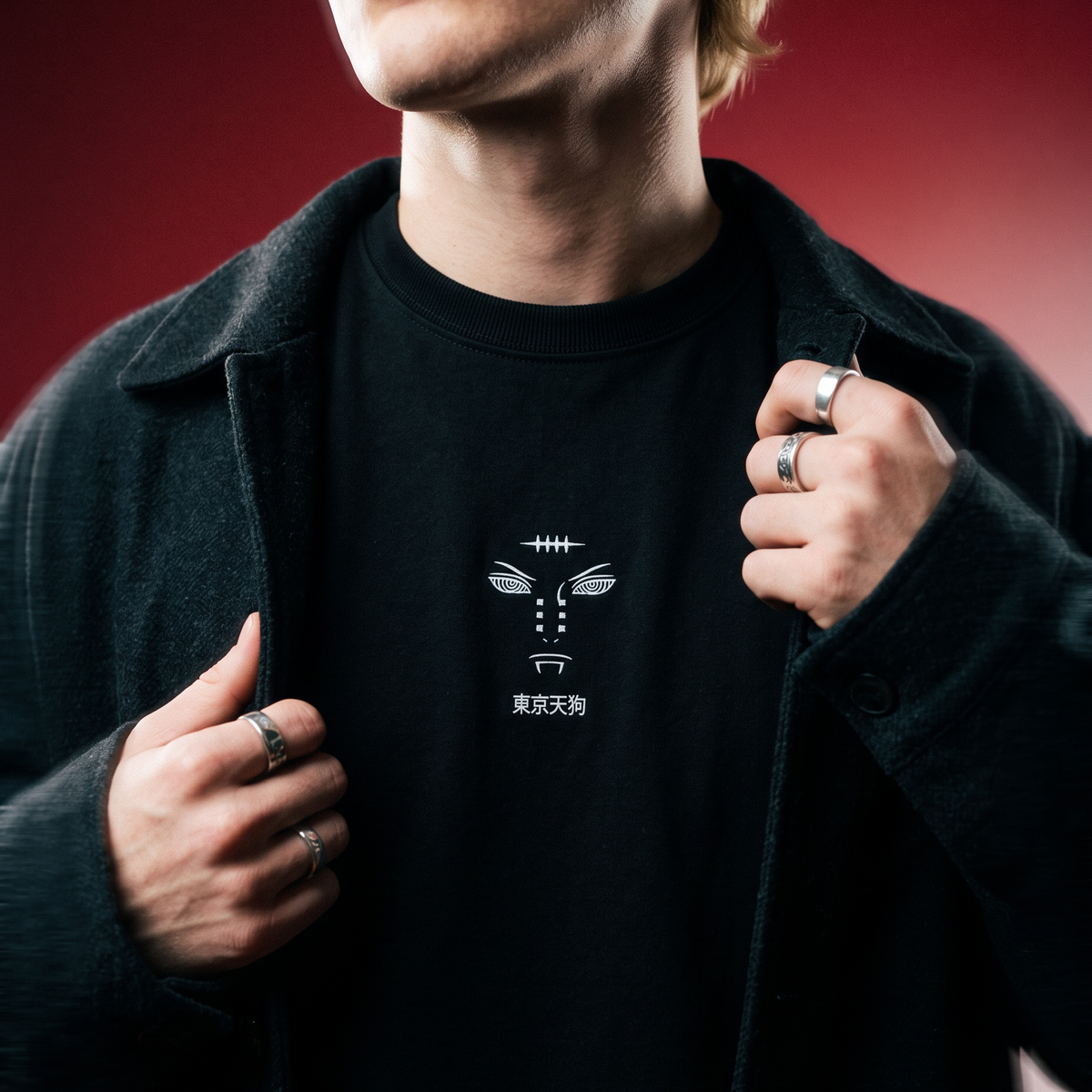 FALLEN - EMBROIDERED & BACK PRINT TEE