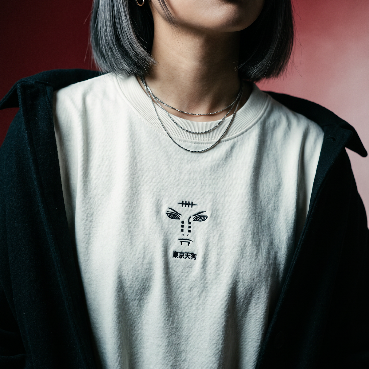 FALLEN - EMBROIDERED & BACK PRINT TEE