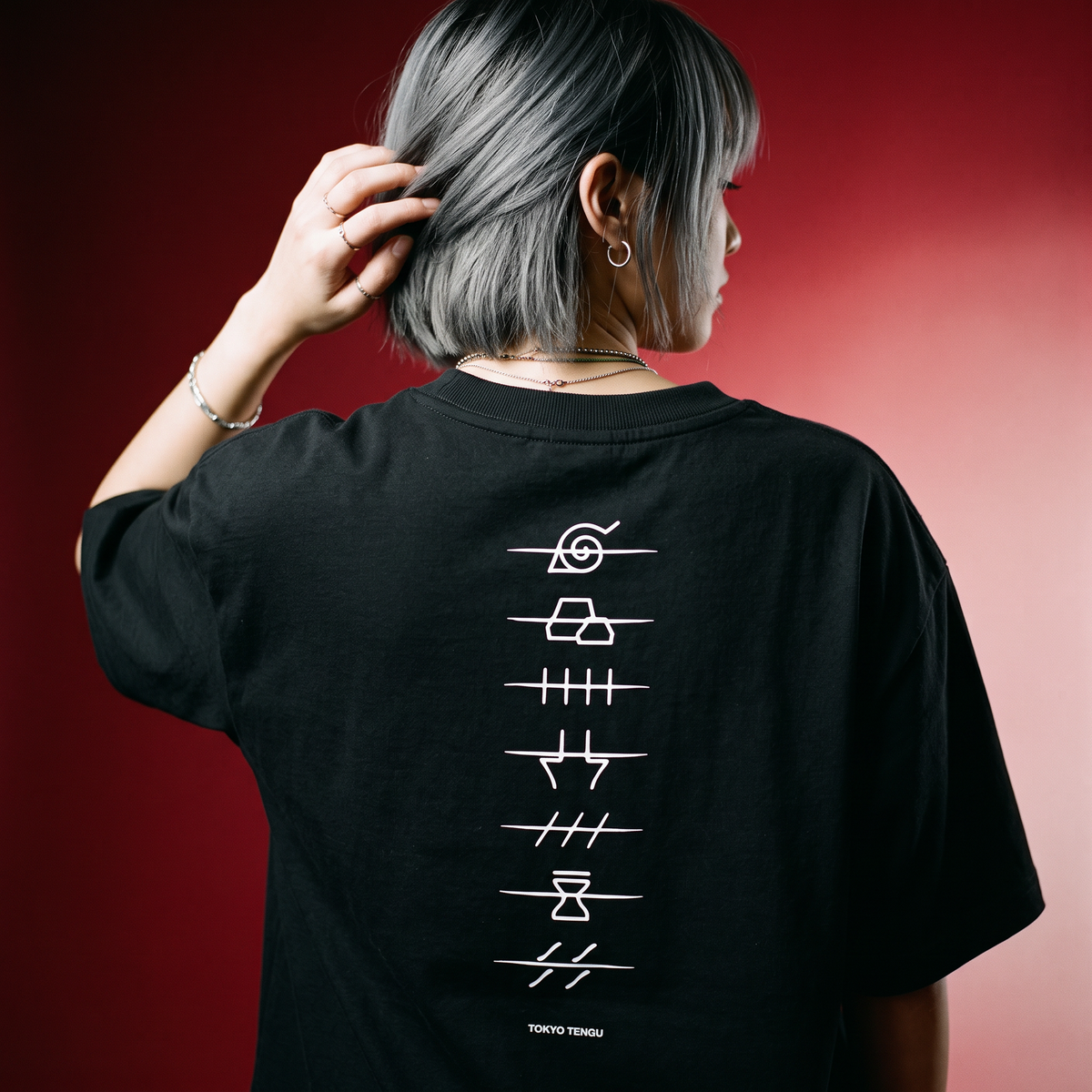 FALLEN - EMBROIDERED & BACK PRINT TEE